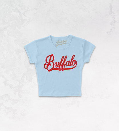 Buffalo, NY Vintage Sports Micro-Ribbed Baby Tee