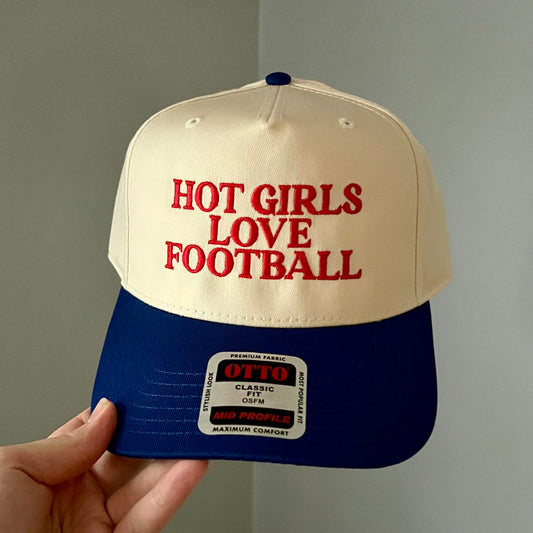 Hot Girls Love Football Embroidered Cap