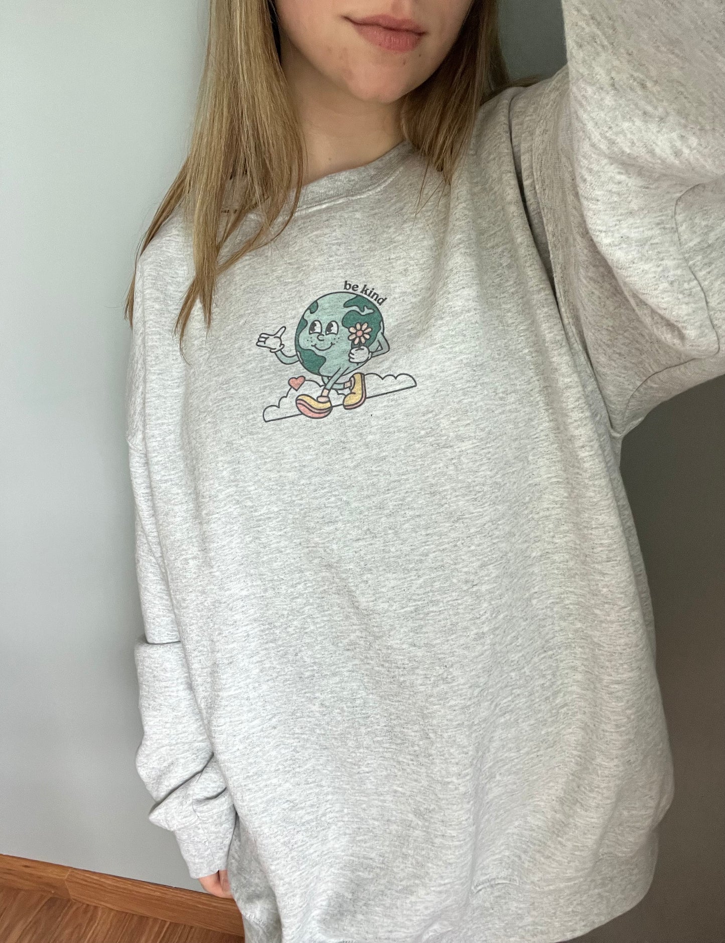 Be Kind Earth Day Crewneck Sweatshirt