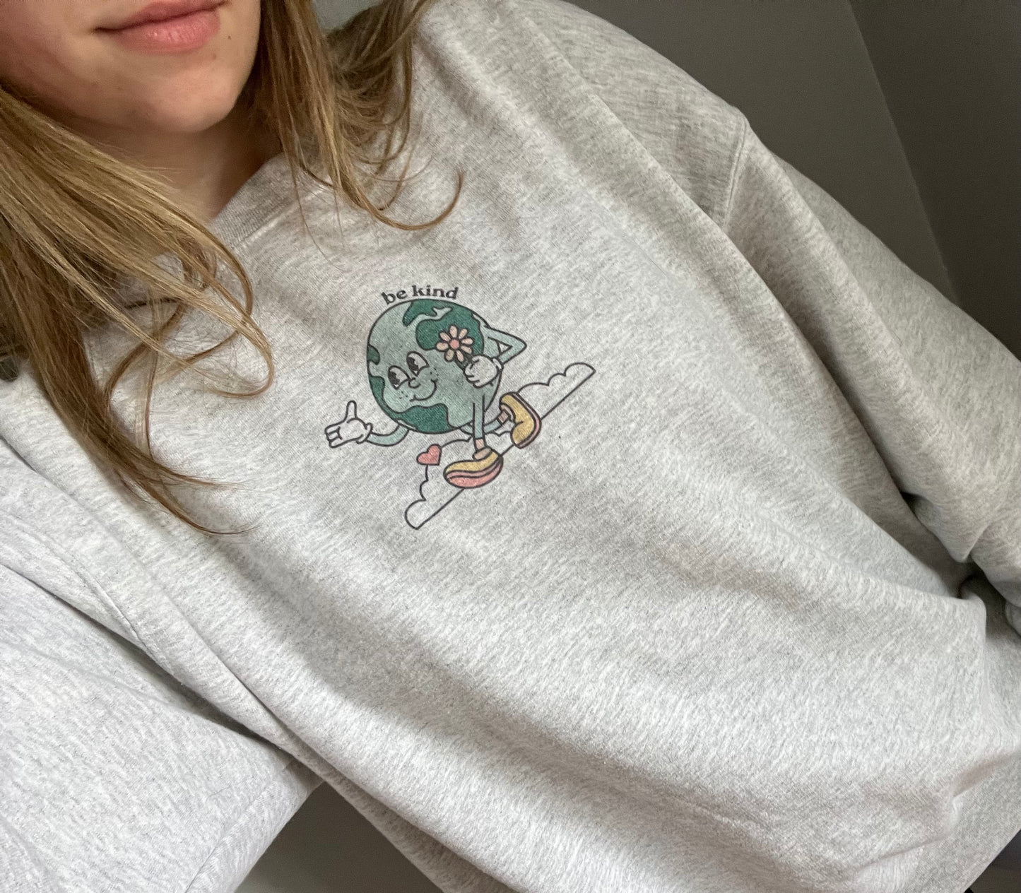 Be Kind Earth Day Crewneck Sweatshirt