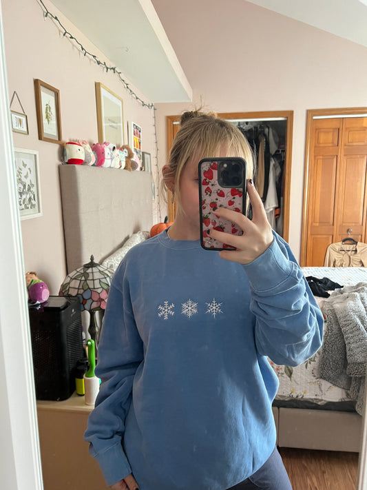 Snowflake Embroidered Crewneck Sweatshirt