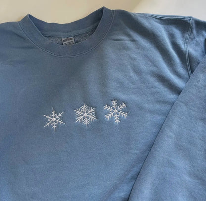 Snowflake Embroidered Crewneck Sweatshirt