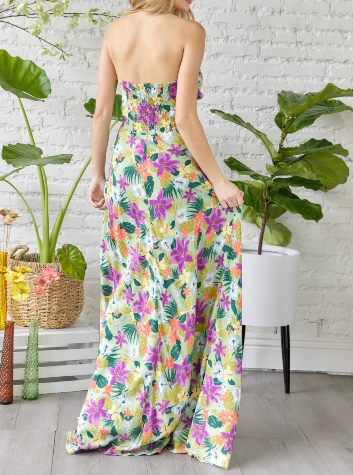 Twisted Bust Tube Maxi Dress